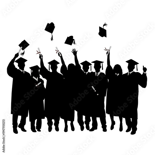 Group of people wearing graduation gowns.