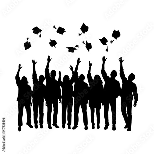 People Celebrating Graduation Day with Hats.