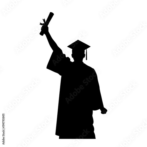 Person Wearing Graduation Gown Cap.