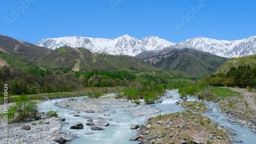 白馬村　北アルプス　白馬大橋