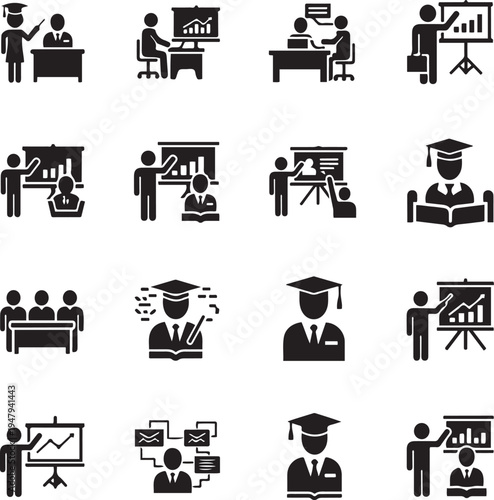 Black and white of people teaching and learning education school university