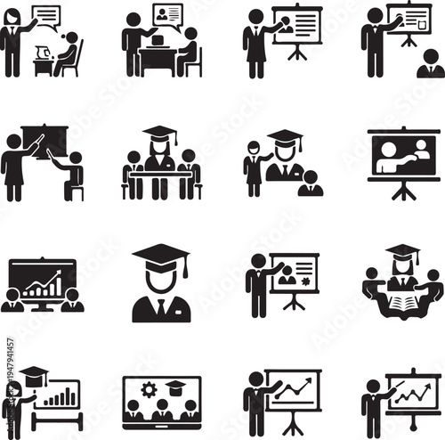 Black and white of people teaching and learning education school 1 university