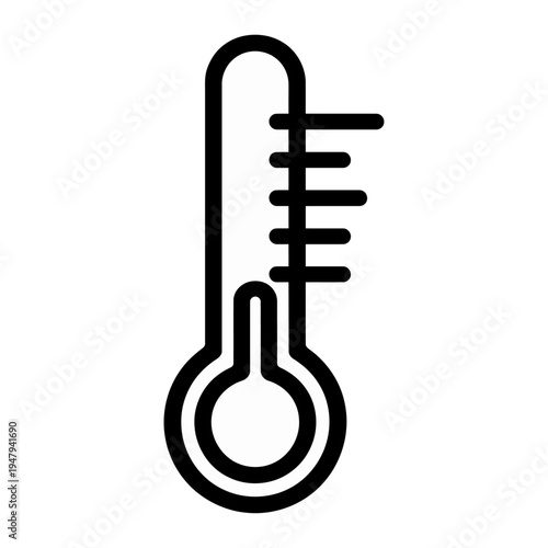 Vector of a classic mercury thermometer used for measuring temperature