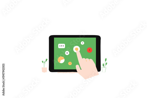 Hand Interacting with a Minimalist Dashboard UI Demo