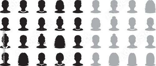 Professional Diverse Avatar Silhouette Icon Set for Web Design