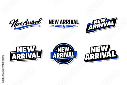 New arrival bold typography sticker design