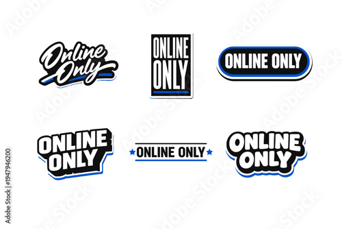 Online only typography sticker design