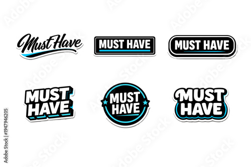Must have essential typography sticker design