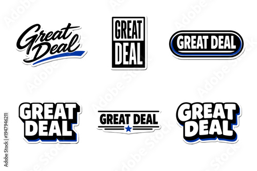 Great deal typography sticker for marketing promotions