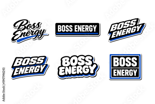 Boss energy powerful motivational typography sticker