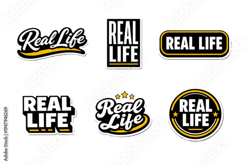Real life inspiring typography sticker design