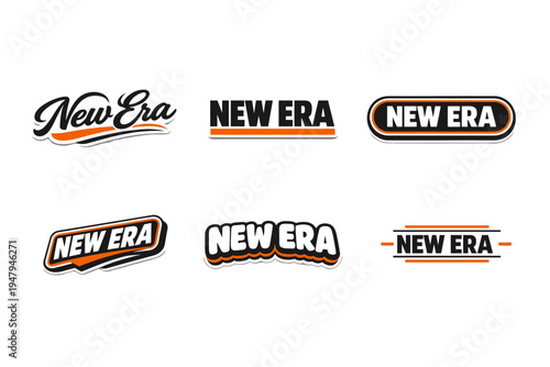 New era modern typography sticker design