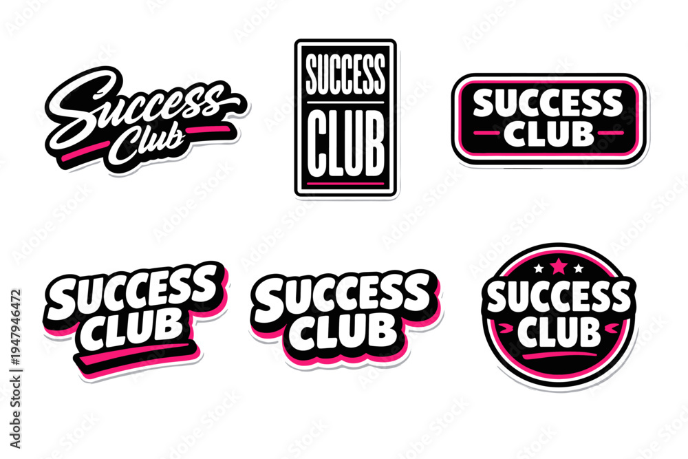 Fototapeta premium Success club typography sticker design