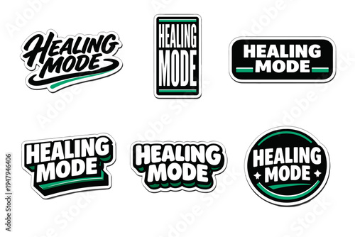 Healing mode bold and eye-catching typography sticker design