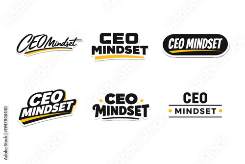 Ceo mindset modern typography sticker design
