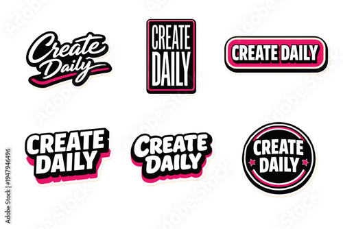 Create daily motivational typography sticker