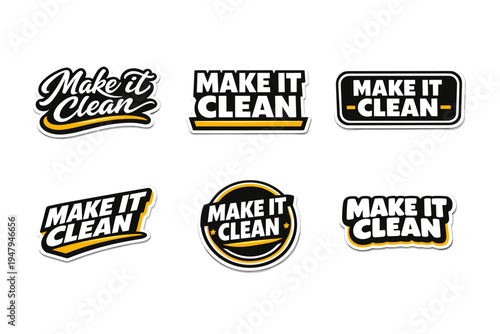 Make it clean bold typography sticker design