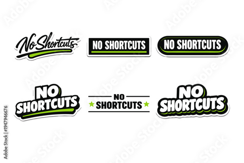 No shortcuts bold motivational typography sticker
