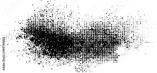 Retro Halftone Dot Grunge Texture with Scratched Distressed Surface for Vintage Graphic Background.