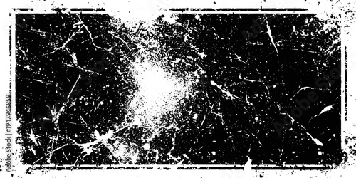 Vintage Grunge Border Frame with Worn Scratch Marks, Dirty Distressed Edges and Rough Texture Background.