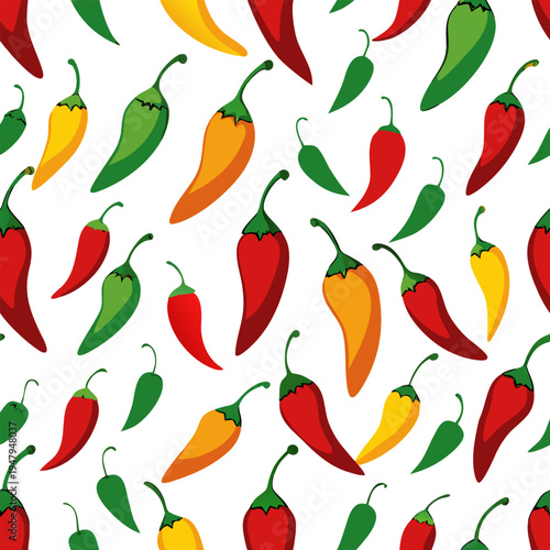 Chili pepper pattern background . white background
