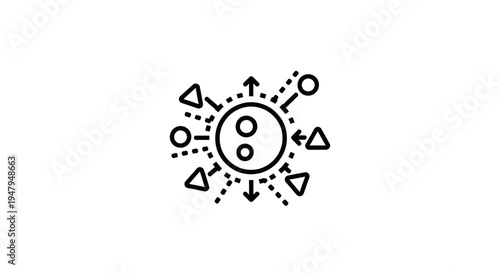 Abstract Virus Icon: Microbe, Bacteria, Disease Spread, Infection, Cell Biology, Science