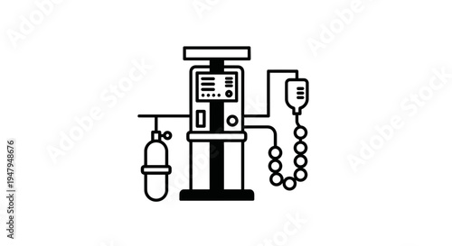 Anesthesia Machine Icon: Medical Equipment for Surgery and Patient Care