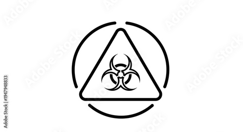 Biohazard Warning Symbol Inside Triangle and Circle, Danger Sign