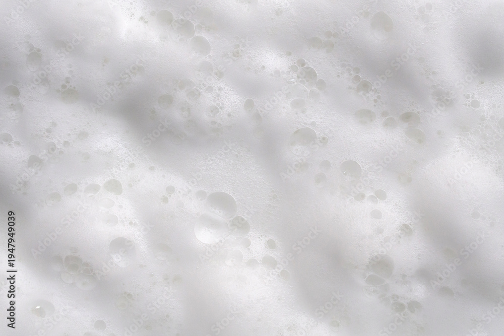 Obraz premium Closeup abstract white soap foam bubbles texture background