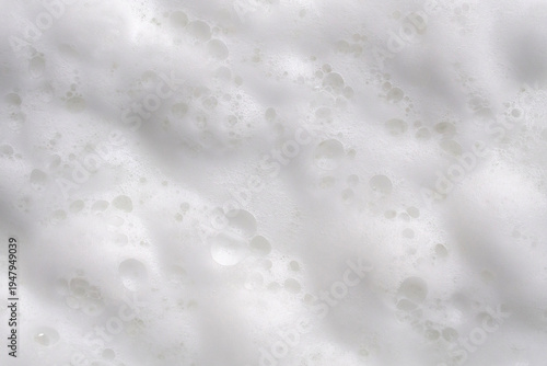 Closeup abstract white soap foam bubbles texture background