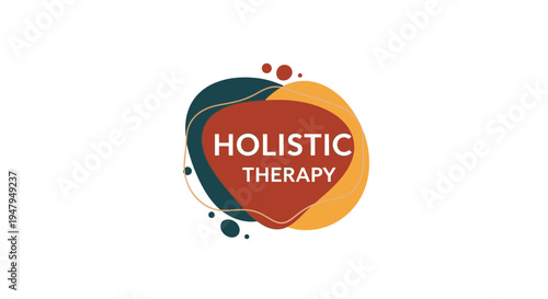 Holistic Therapy vector graphic with abstract organic shapes, wellness, alternative medicine, mind-body balance concept art