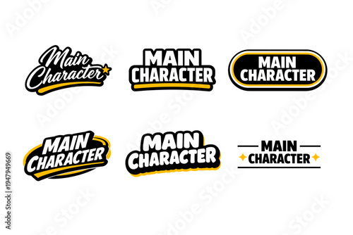 Main character bold and confident statement. typography sticker design