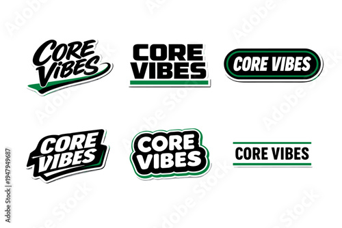 Core vibes dynamic expression graphic. bold typography sticker design.