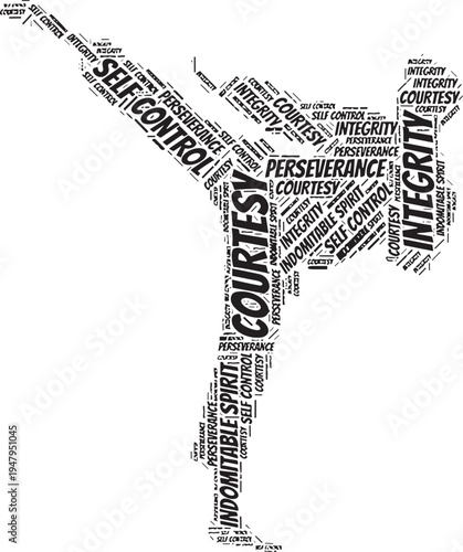 Taekwondo Fighter 5 Tenets of TKD Martial Arts Svg, black belt svg