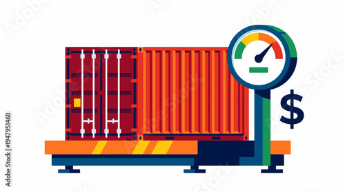 Tariffs on Shipping Containers Showing Global Trade Economic Impact and Customs Regulations