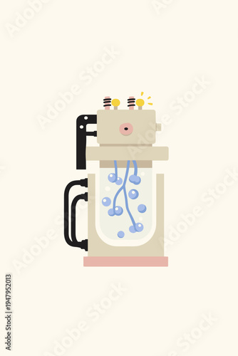 Cross-section of a Hydrogen Fuel Cell Generating Clean Energy