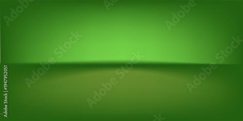 Abstract gradient podium background. Empty green 3D studio background. Clean scene for product presentation mockup template. eps 10