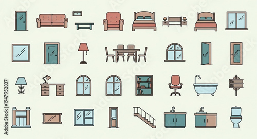 Furniture and Interior Design Elements - A Comprehensive Collection.