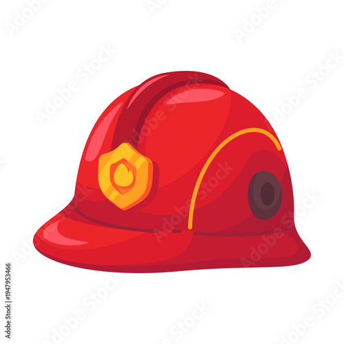 Firefighter Helmet Illustration Safety Gear for Heroic First Responders, Emergency Support