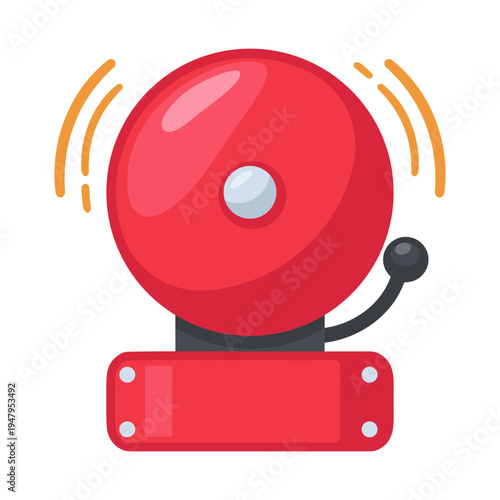 Ringing Emergency Alert Animated School Fire Alarm Illustration for Safety Messaging