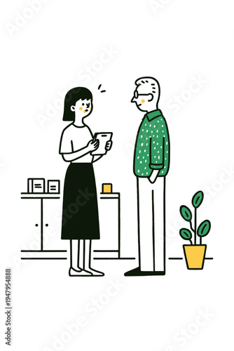 Healthcare professional explaining heart model to senior patient in clinic