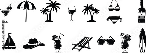 Collection of black people silhouettes in diverse poses, standing and walking men and women, human figures for architectural visualization and urban design.