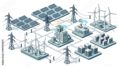 Electricity generation and distribution infrastructure.