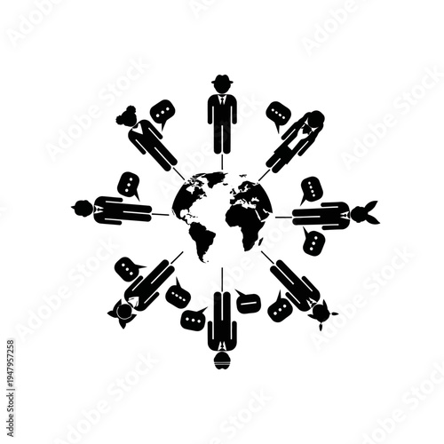 Global Business People Connect World Map.