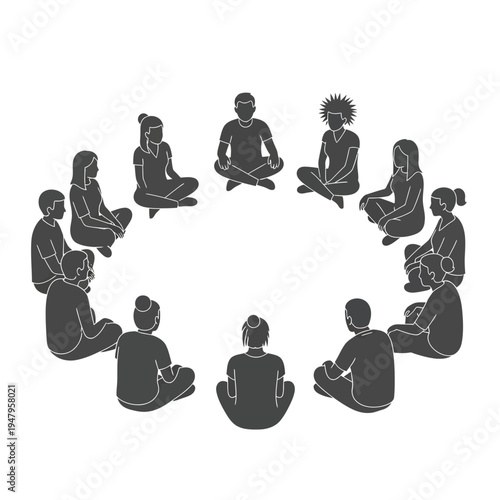 People sitting in a circle together.