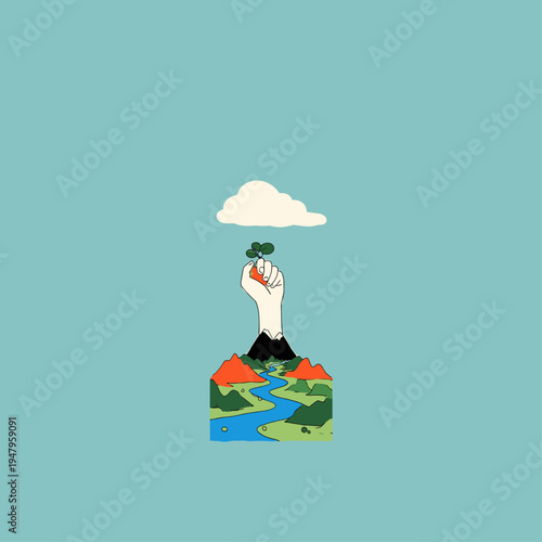 Scissors Snipping a World of Colorful Geometric Paper