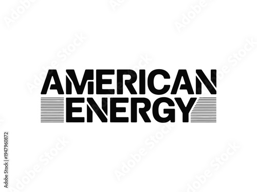 American Energy company logo features bold black typography over a striped bar.