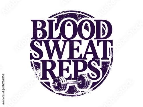 Fitness motivation graphic features a dumbbell and intense workout declaration text.