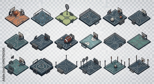 Isometric Game Environment Tiles - Diverse Landscapes and Urban Elements.