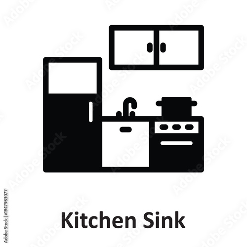 Kitchen Sink Vector icon which can easily modify or edit